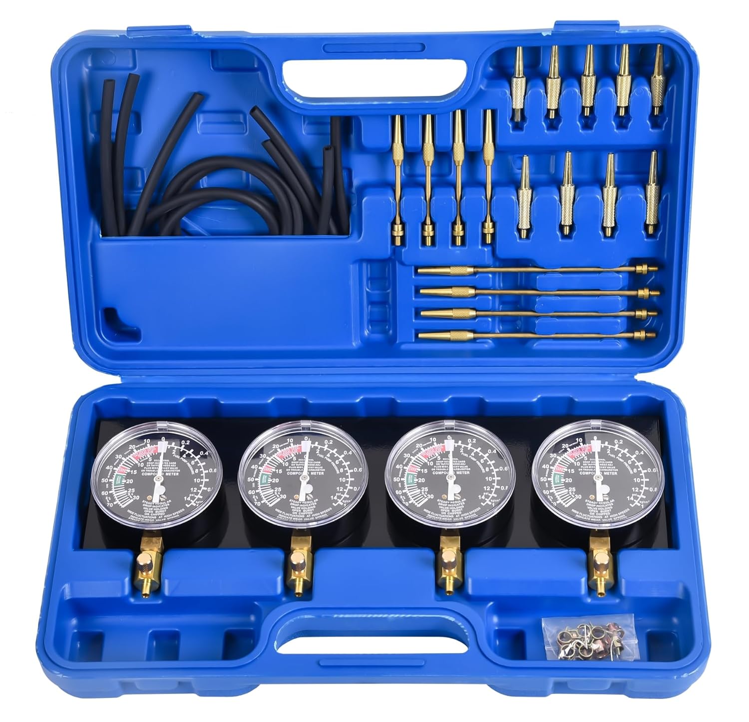 Motorcycle Fuel Vacuum Carburetor Synchronizer Carb Sync Balancer 4 Vacuum Gauges Tool Motorbike Carburettor Balancing Tuner Kit