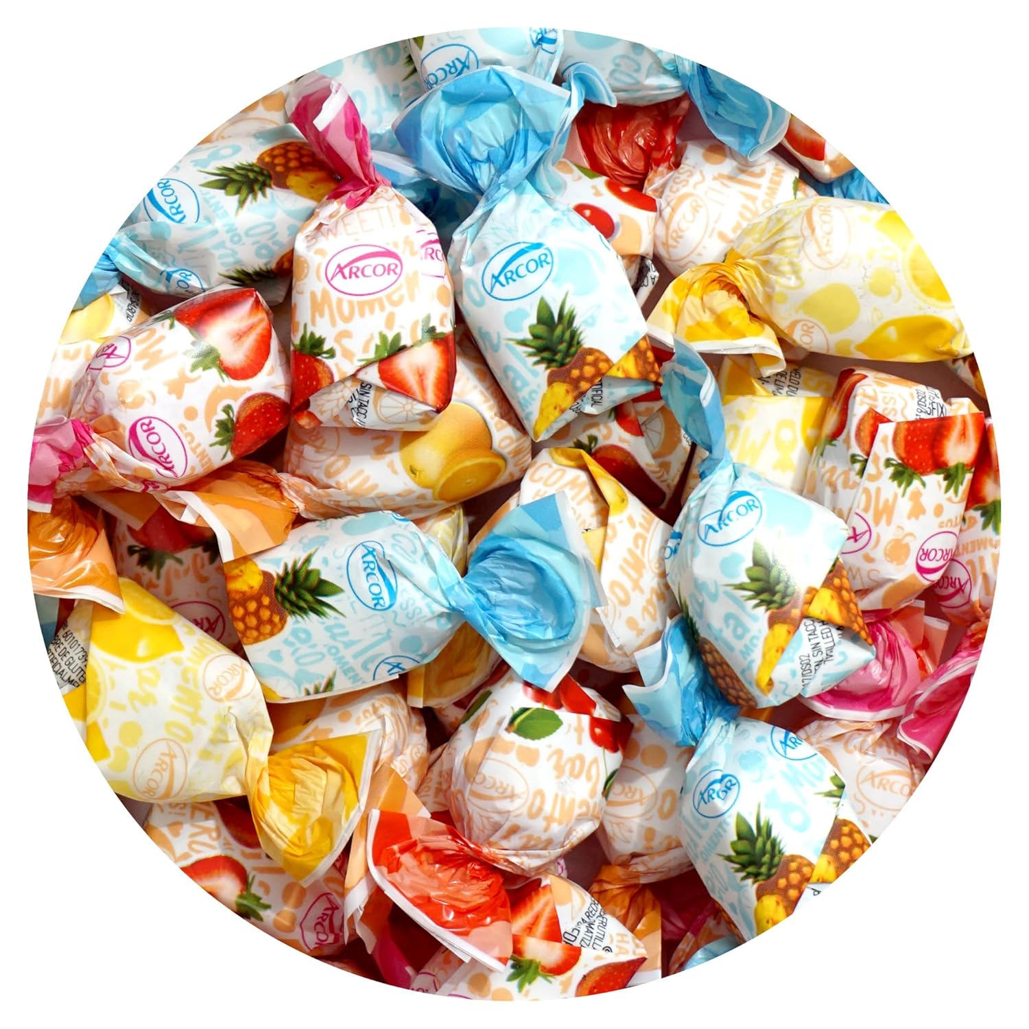 Arcor Fruit Filled Candy, 2 Pound Arcor Candy (Approx. 120 pcs.), Fruit Filled Hard Candy, The Hampton Popcorn & Candy Company