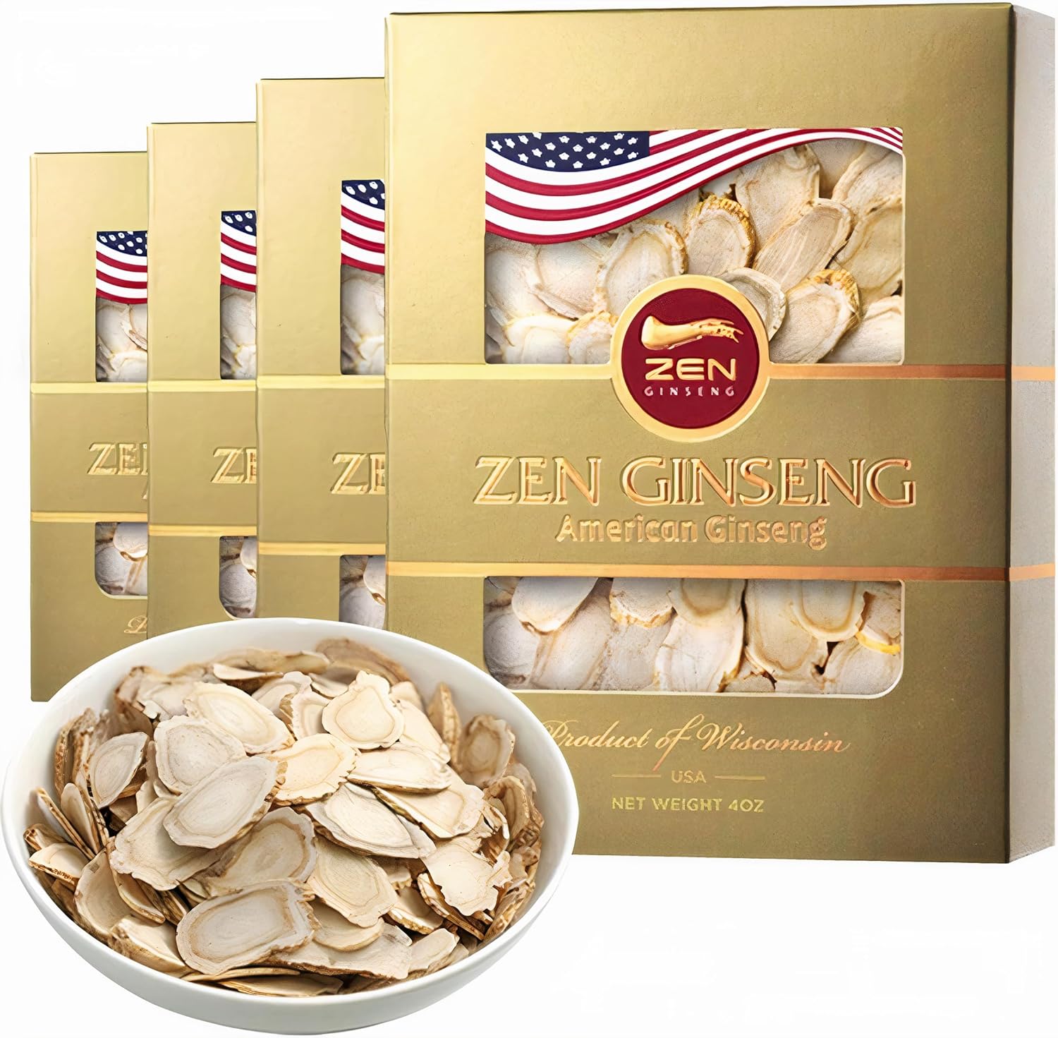 American Wisconsin Ginseng Slices — Improved Energy, Performance, & Mental Health for Men & Women (16 Oz)