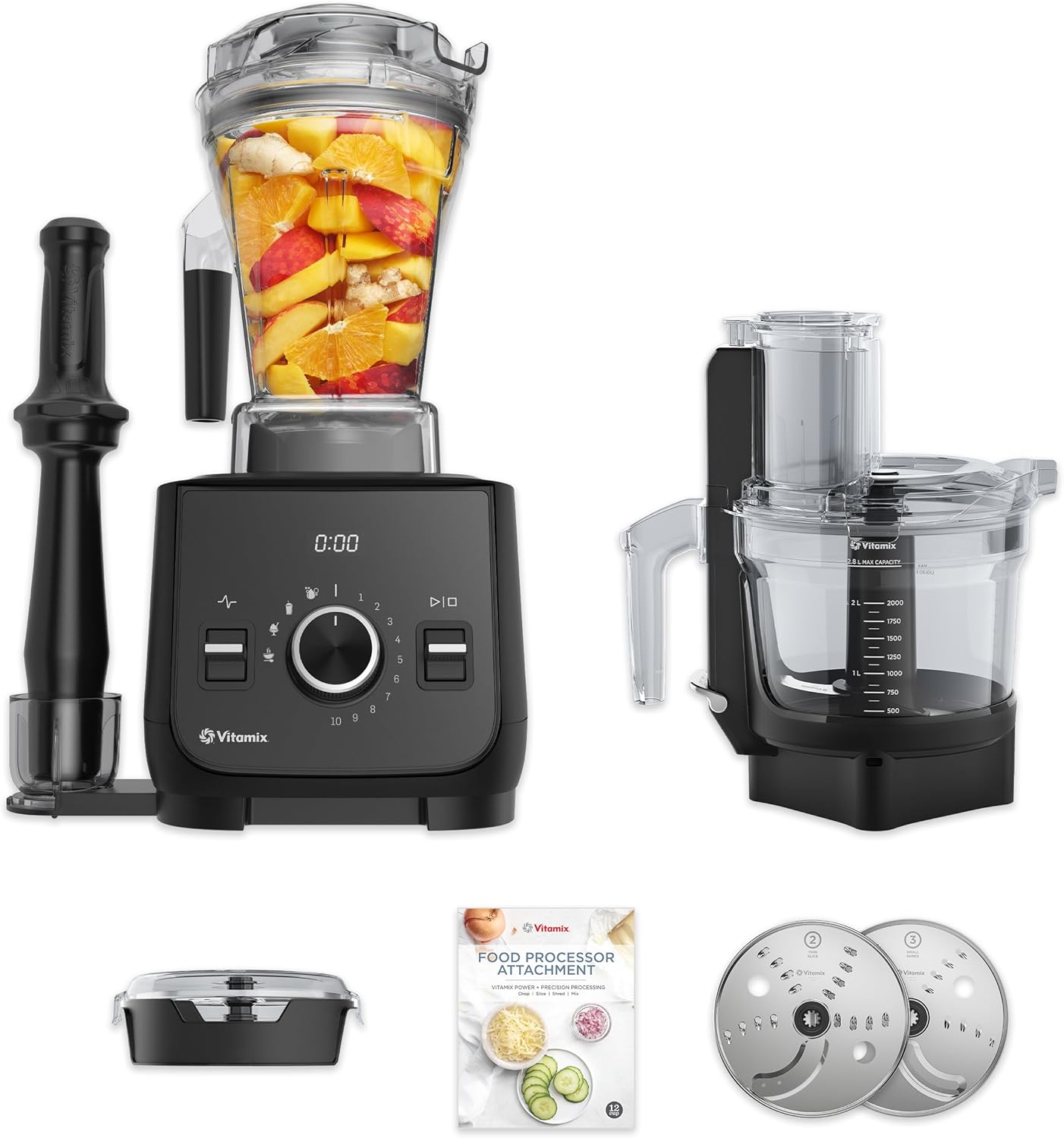 Vitamix Ascent X2 SmartPrep Kitchen System, Professional-Grade Blender, Stainless-Steel Blades, 12-Cup Food Processor Attachment, 48 Oz Blender Container, Black