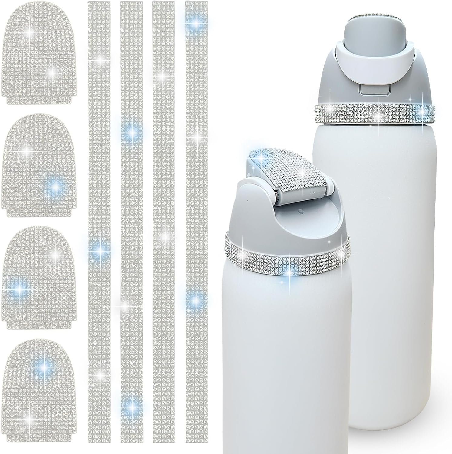 Decorations Charms Compatible With Owala FreeSip Water Bottle 16oz 24oz 32oz 40oz Accessories, Bling Rhinestone Stickers for Owala Water Bottle