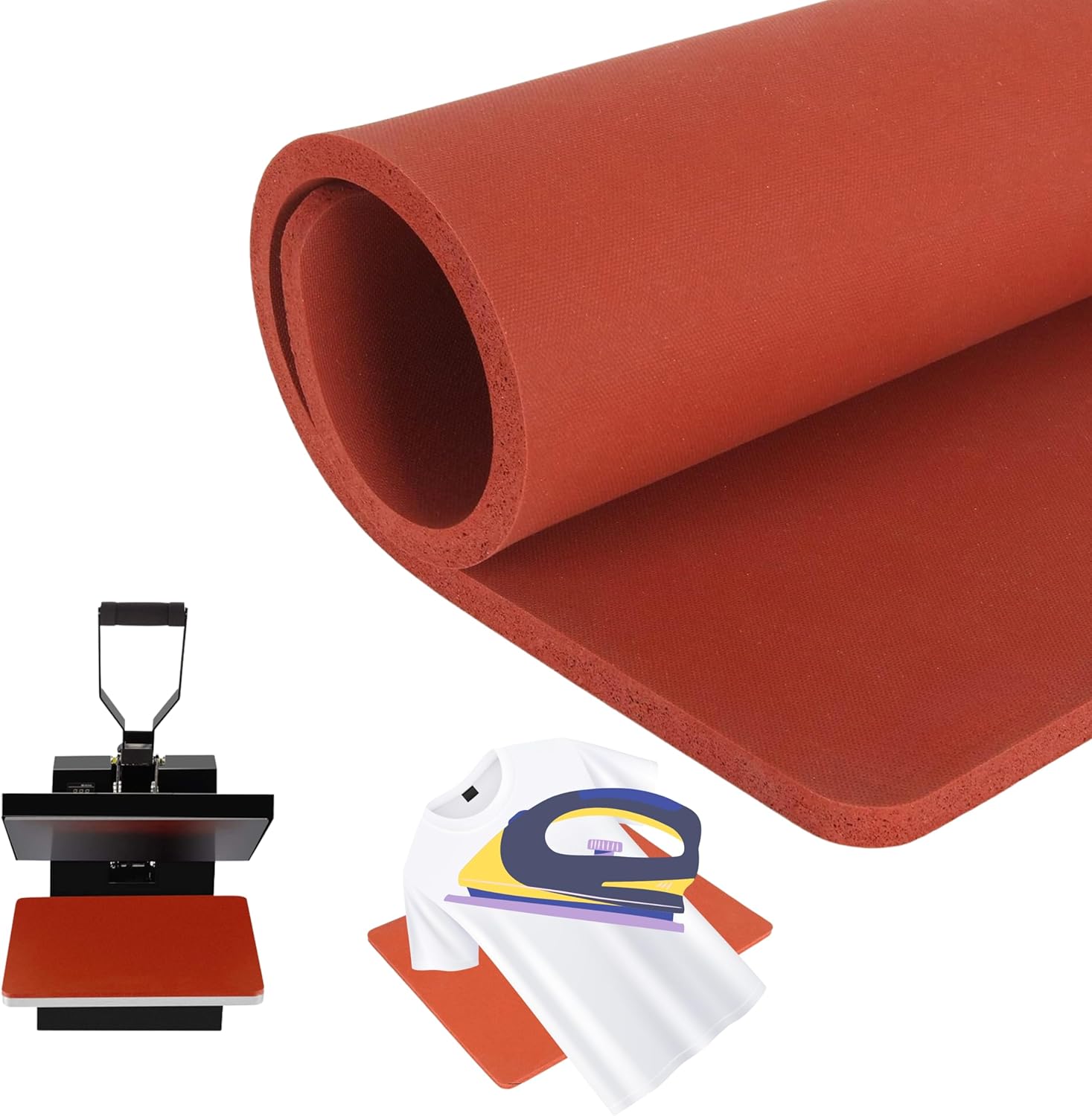 Heat Press Mat 15x15/16x20/16x24/12x15 for Craft Vinyl Ironing Insulation Transfer, Double Sides Iron Mat for Heat Press Machines (15x15")