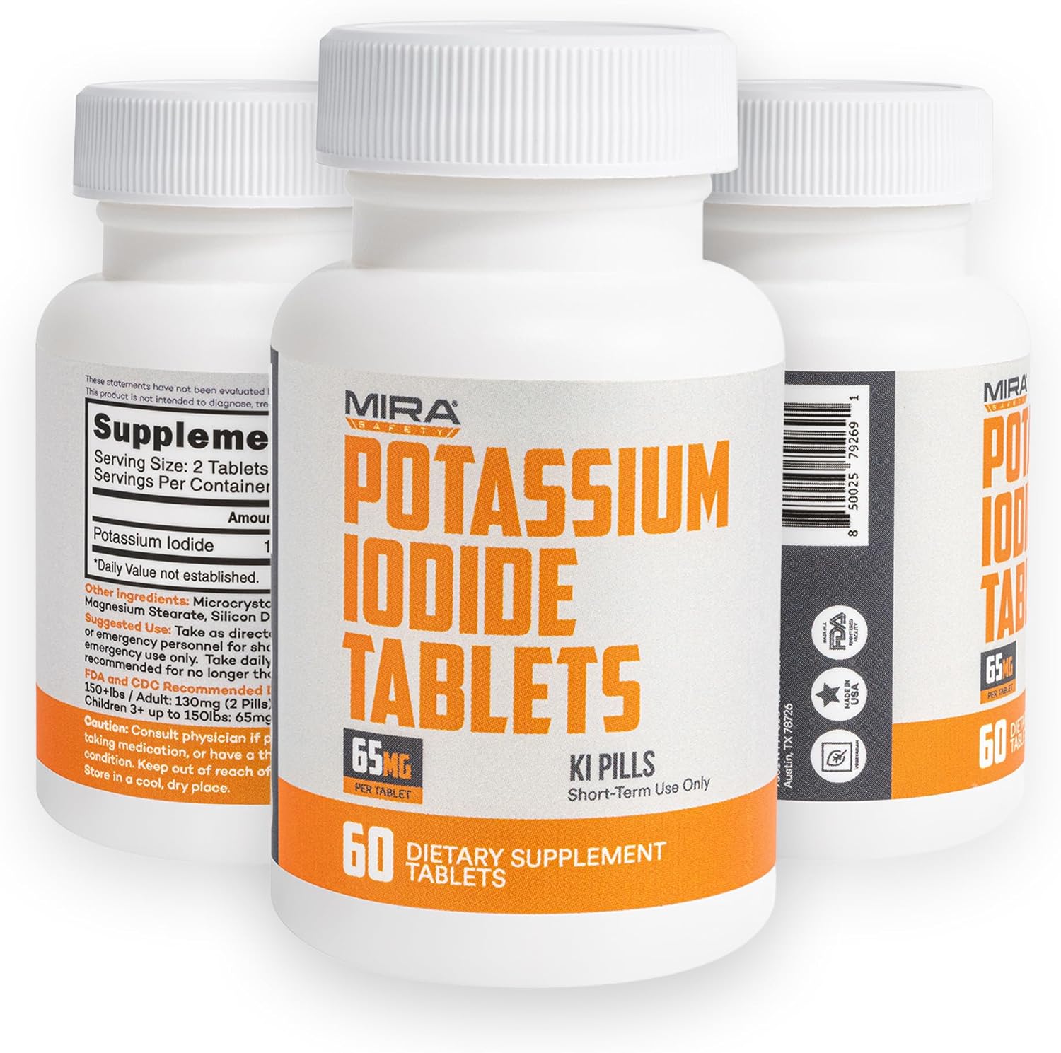 Potassium Iodide Tablets (60 Count) Emergency Radiation Pills