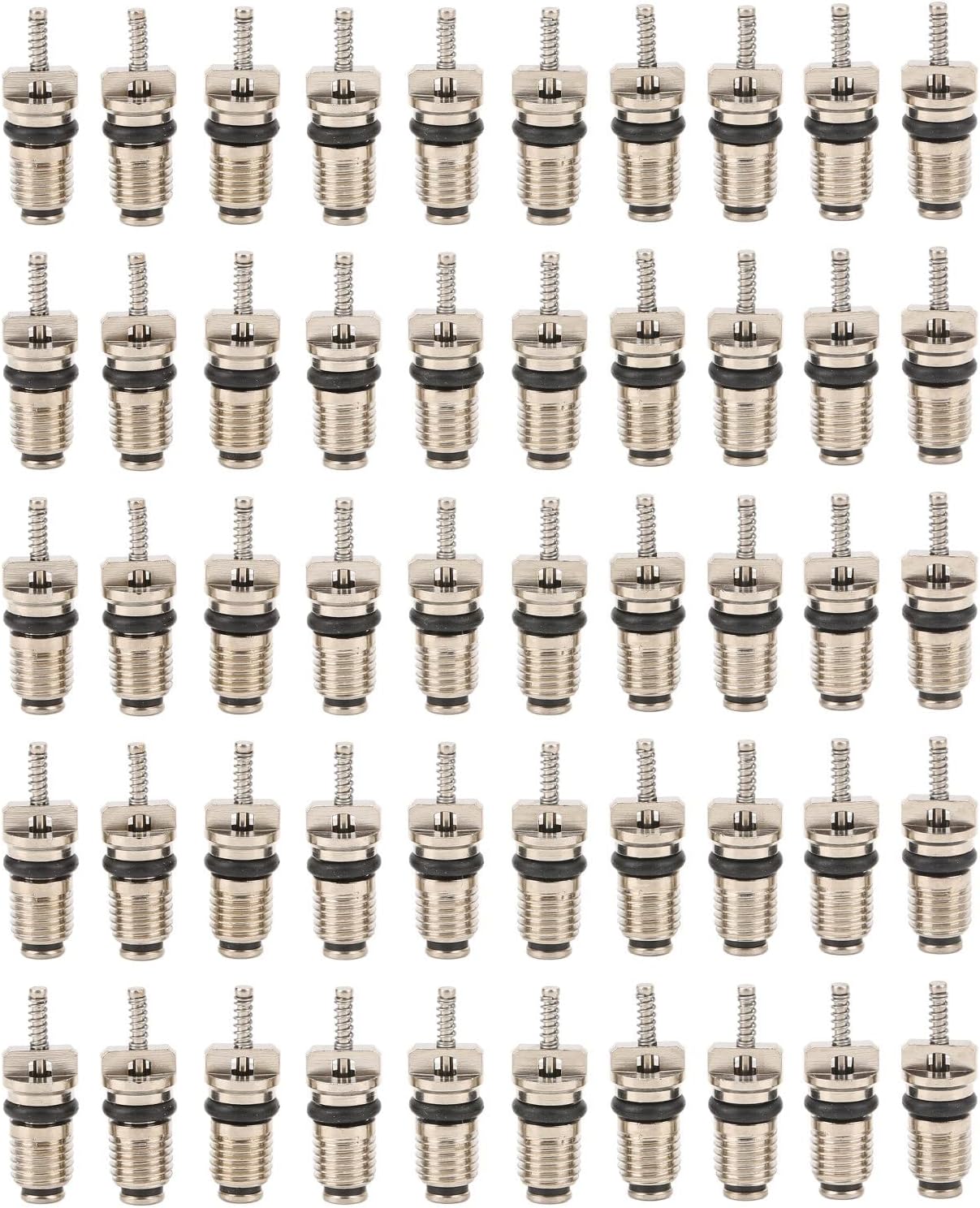 KIMISS 50Pcs Car Air Conditioner Valve Core A/C R134 Refrigeration Schrader Valve Cores High Pressure Valve Cores Automotive Air Conditioning Refrigeration Repair Tire Valve Stem for R134 R134A Series