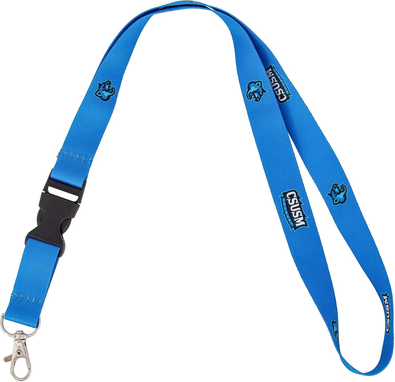 Desert Cactus Cal State San Marcos University Lanyard California Cougars CSUSM Car Keys ID Badge Holder Keychain Detachable Breakaway Snap Buckle (Blue)