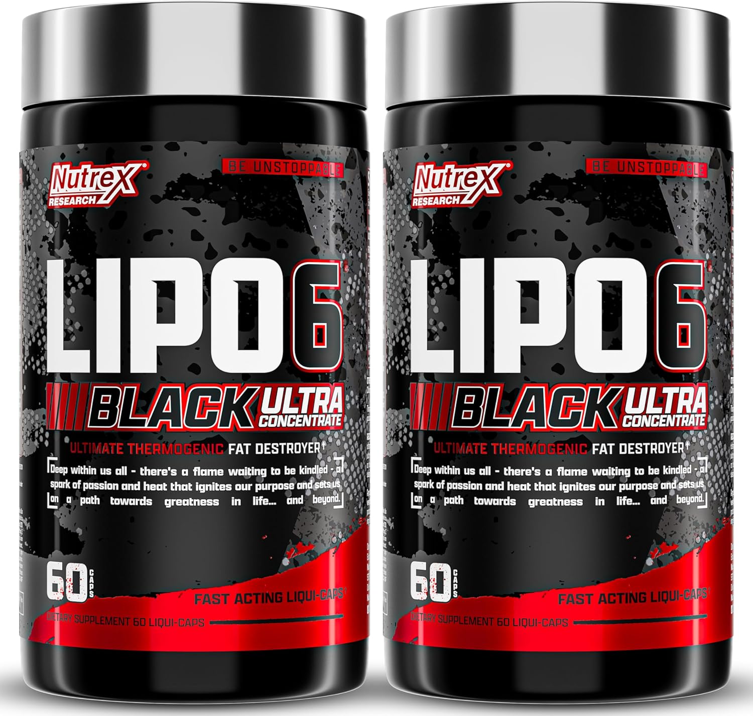 Nutrex Research Lipo-6 Black Ultra Concentrate Thermogenic Fat Burner Supplement, Increase Weight Loss, Energy & Intense Focus 120 Diet Pills