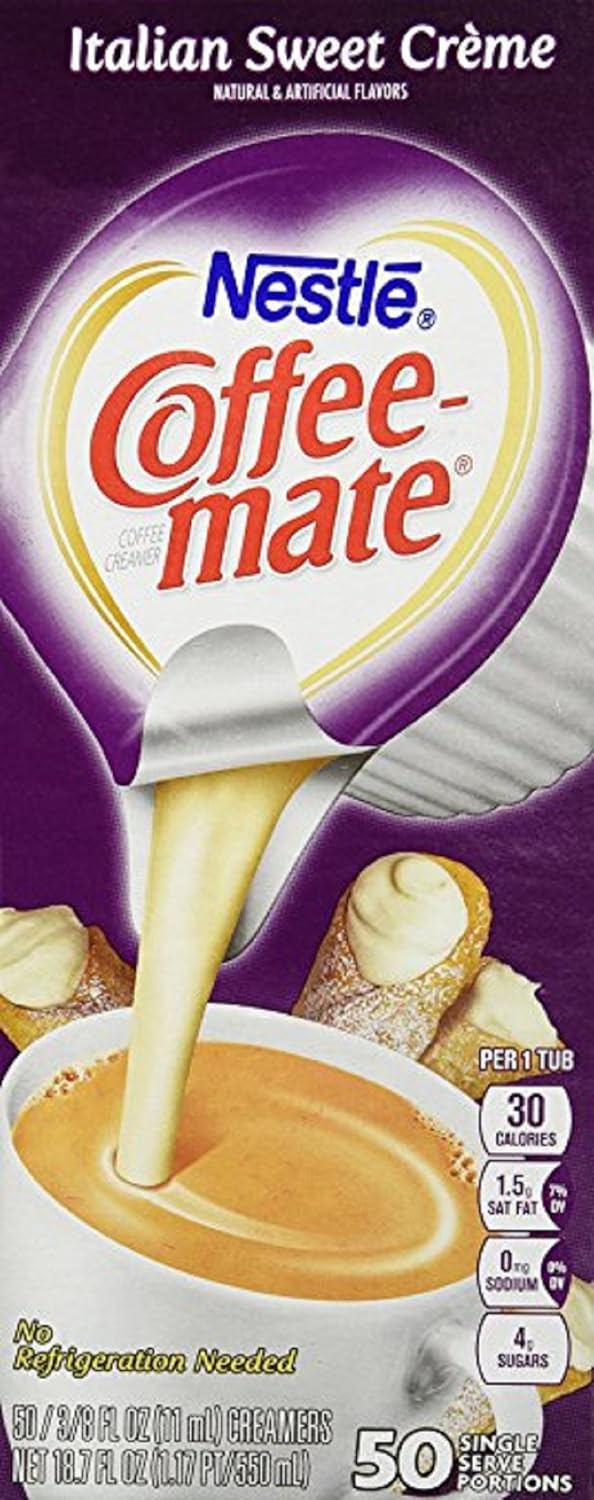 Coffee-mate Italian Sweet Creme Creamer - Rich Gelato Italian Creme Flavor - 50/box