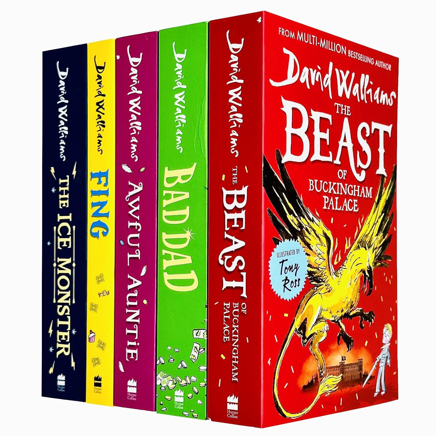 David Walliams Collection 5 Books Set (Fing, The Ice Monster, Bad Dad, Awful Auntie & The Beast of Buckingham Palace)