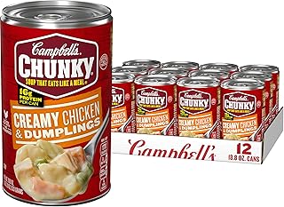 Campbell's Chunky Soup, Creamy Chicken and Dumplings Soup, 18.8 Oz Can (Case of 12)