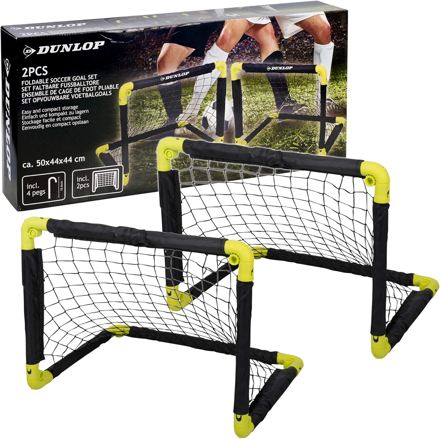 URBN-TOYS 2x Folding Mini Football Soccer Training Futsal Indoor Outdoor Garden Kids Goals