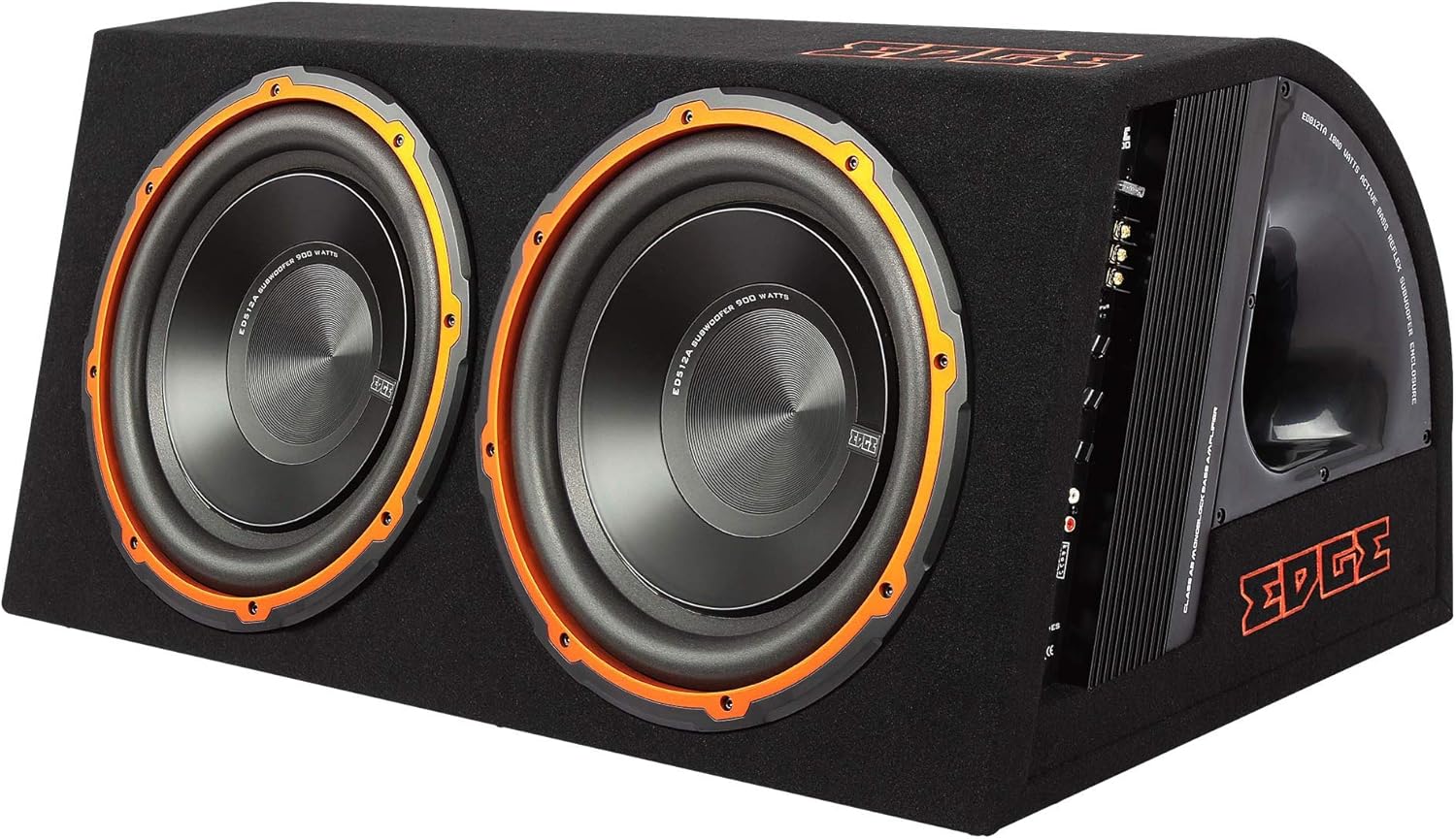 Edge Car Audio EDB12TA Twin 12 Inch Active Bass Enclosure with built in amplifier