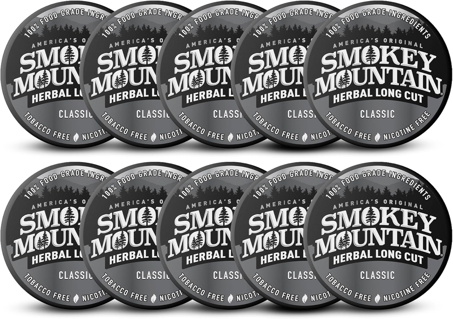 Smokey Mountain Herbal Long Cut Classic, 10 Can Box