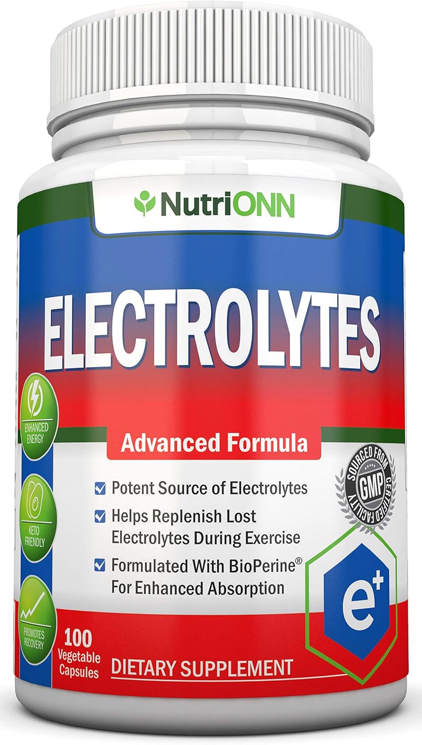Electrolytes - 100 Natural Electrolyte Replacement Capsules - Premium Keto Friendly Pills - No Sugar - Great for Hydration, Renewal & Revitalizing - Trace Minerals Potassium, Magnesium, Sodium Salts