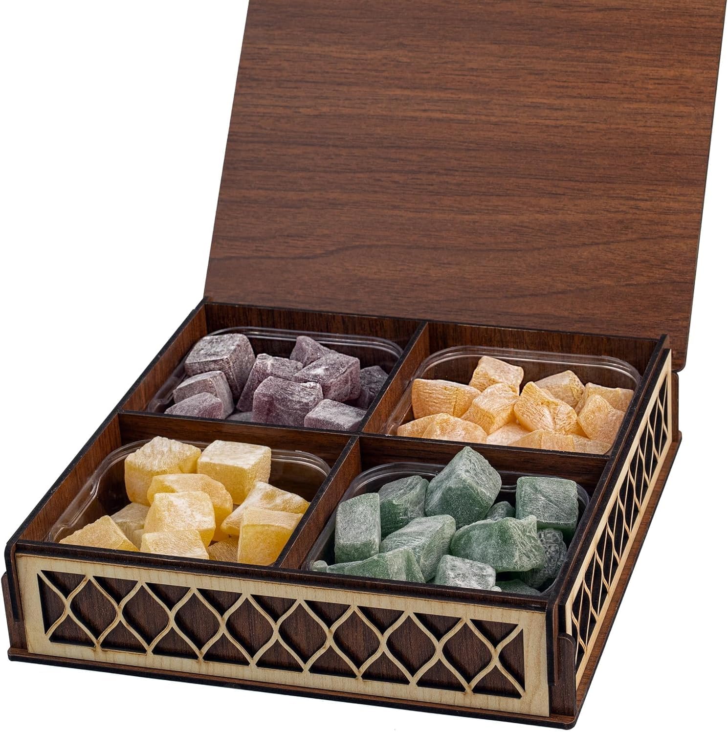 Eastanbul Turkish Delight, 1000g, Turkish Delights Candy, Assorted Lokum in Souvenir Wooden Gift Box, Perfect Sweets, Gourmet International Candy Gift, Lokum, Gluten Free, No Synthetic Ingredient