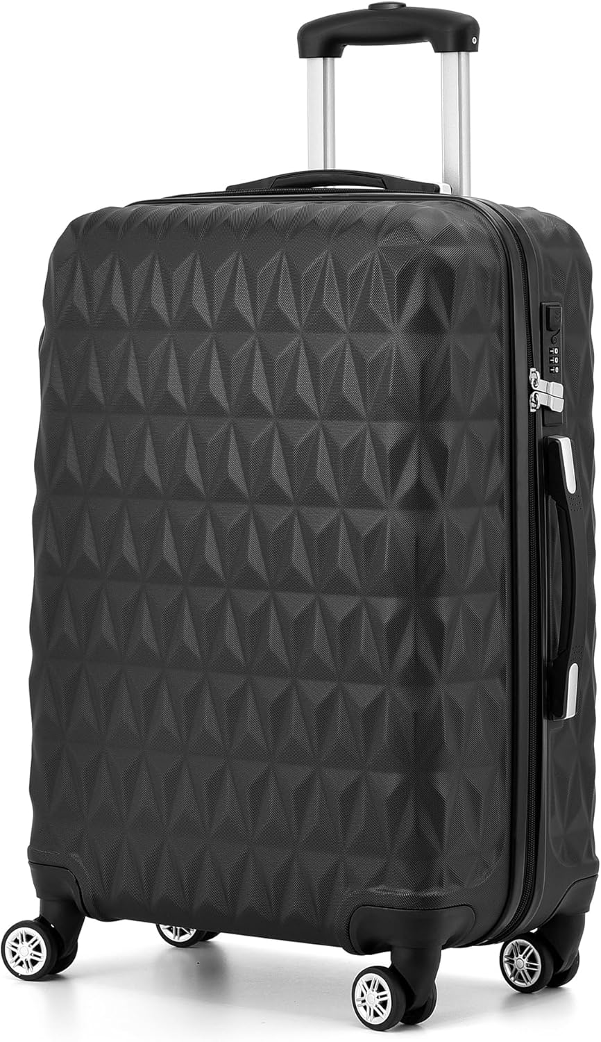 RMW Large Suitcase Luggage Hard Shell 28 Inch | Aluminum Telescopic Handle | 3 Digit Combination Lock | 4 Dual Spinner Wheels | Lightweight Durable Suitcases Check in (Black)