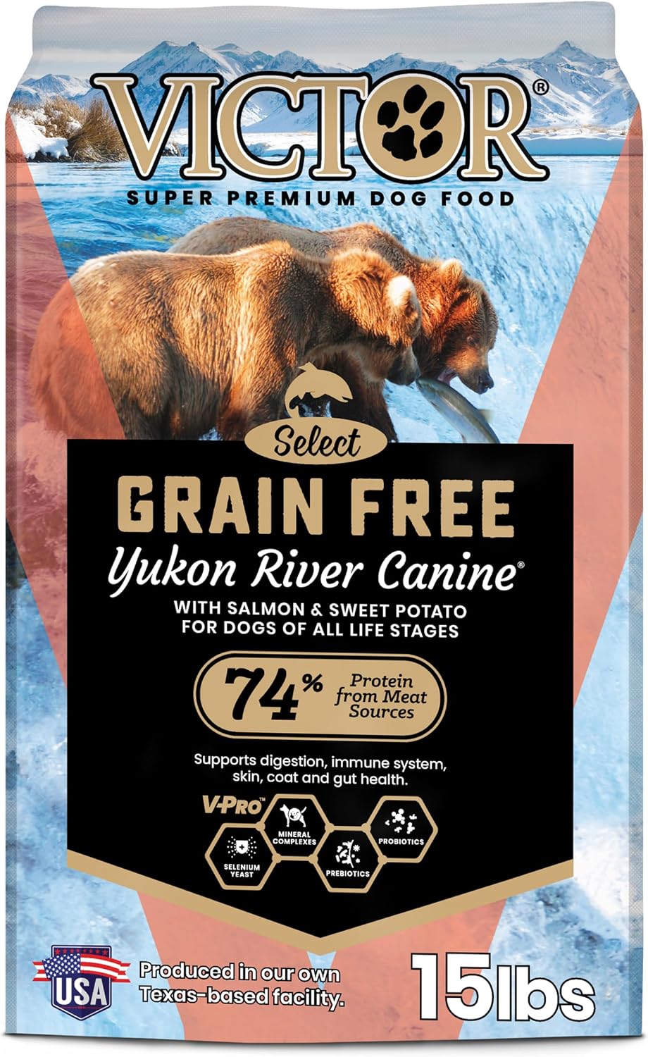 VICTOR Grain Free Yukon River Canine - High Protein Dry Dog Food, 15 lb