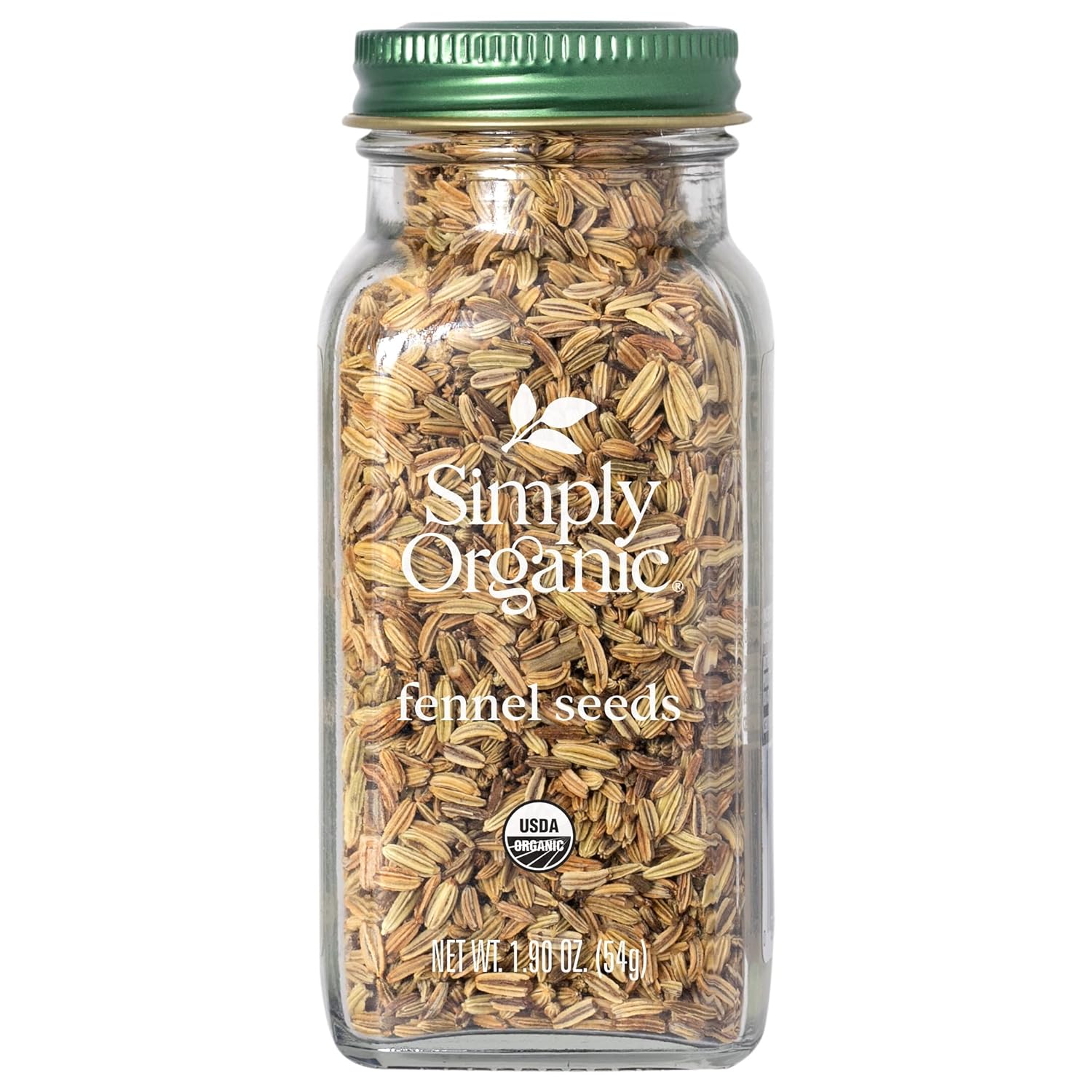 Simply Organic Whole Fennel Seed, 1,90 oz, Mild Sweet Flavor, Aromatic, Reminiscent of Licorice, Kosher