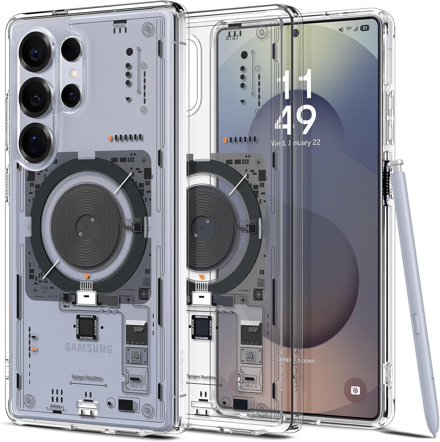 Spigen Ultra Hybrid MagFit Designed for Galaxy S25 Ultra Case [Qi2 Certified/Magnet for Galaxy] (2025) - Neo One