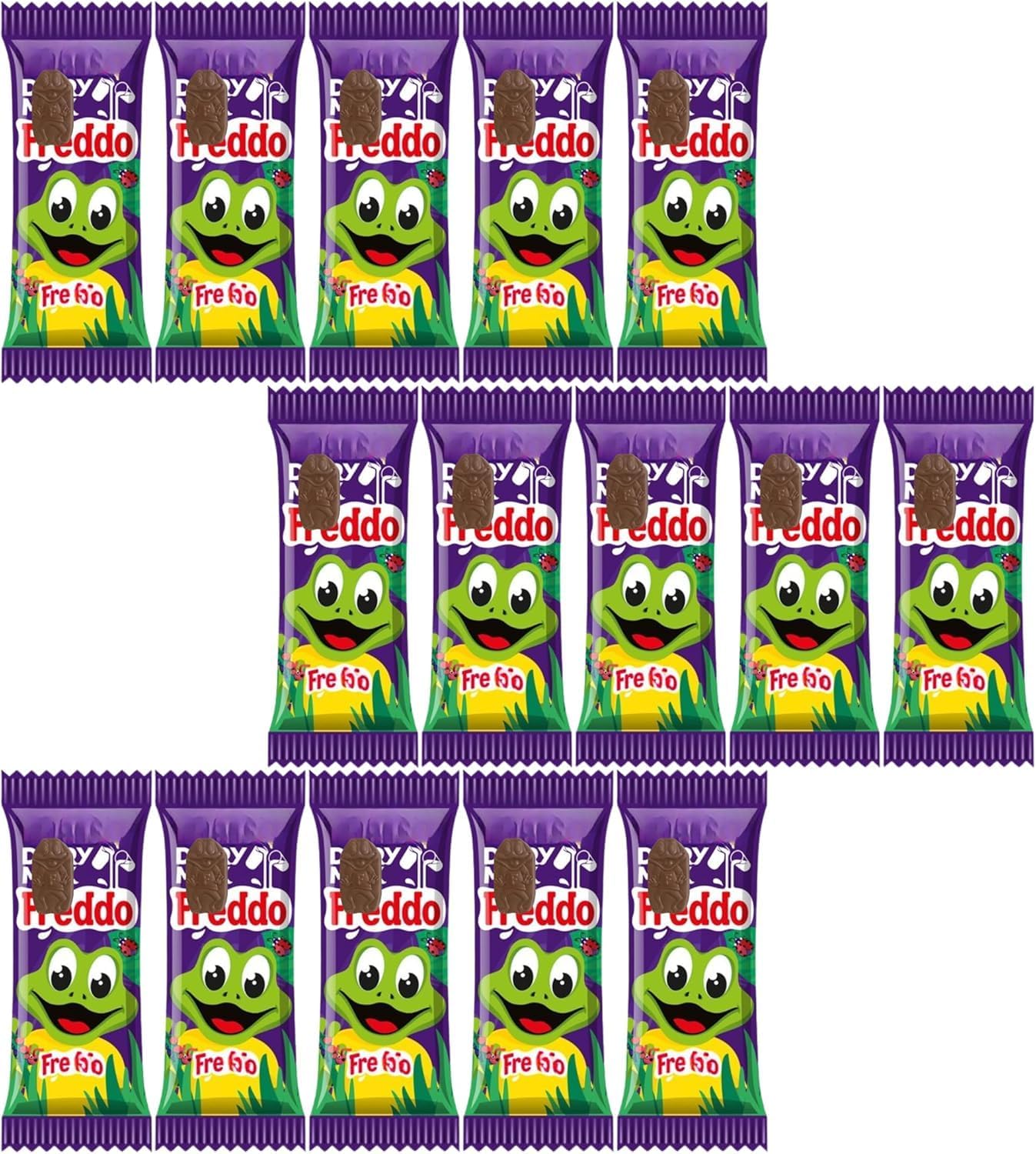 Chocolate Bars Multipack - Fredo Frog Chocolate Bars 18g x 15 - Milk Chocolate Treats in a Fun-Sized Multipack, Ideal for Snacking, Gifting, and Sharing