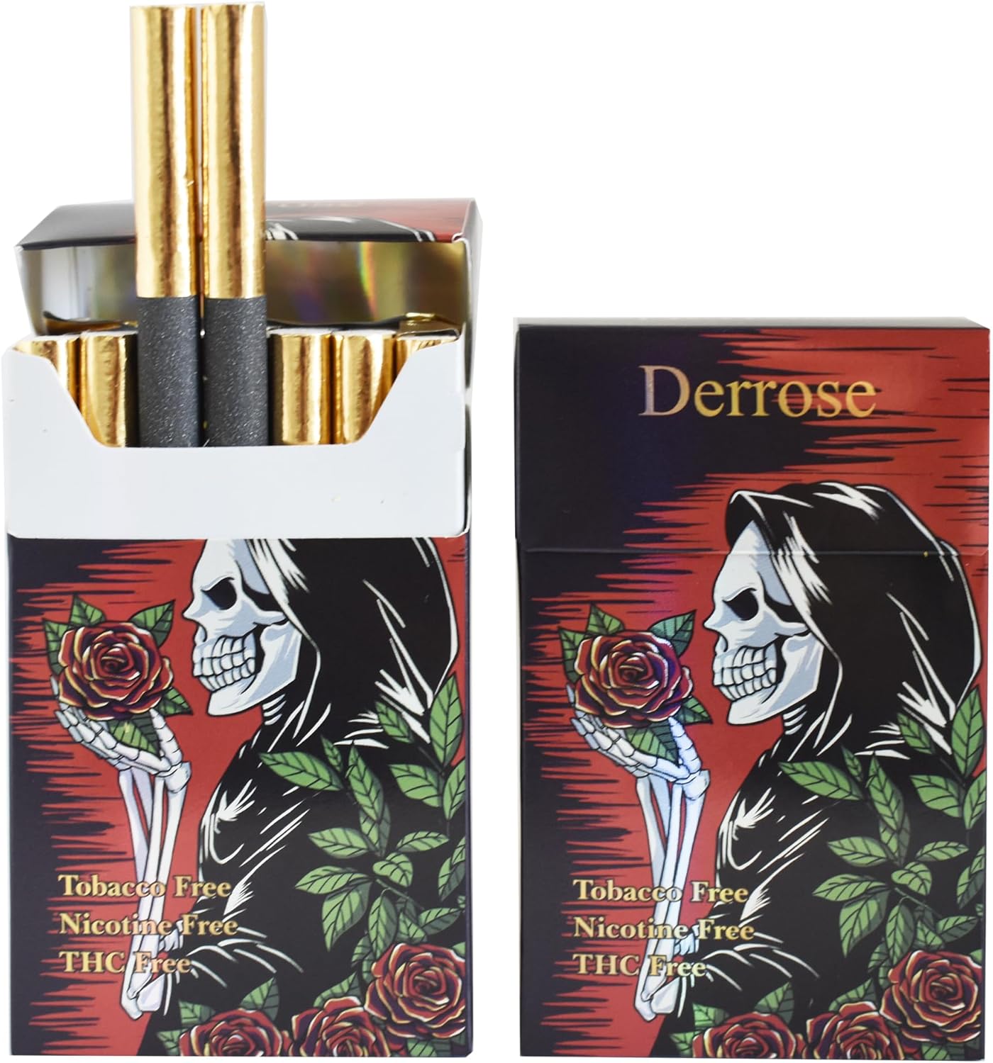 Derrose® Herbal Cigarettes Tobacco Free, Nicotine Free, THC Free - Vape Alternative Cigarettes for Quit Smoking - 2 Packs 40 Smokes