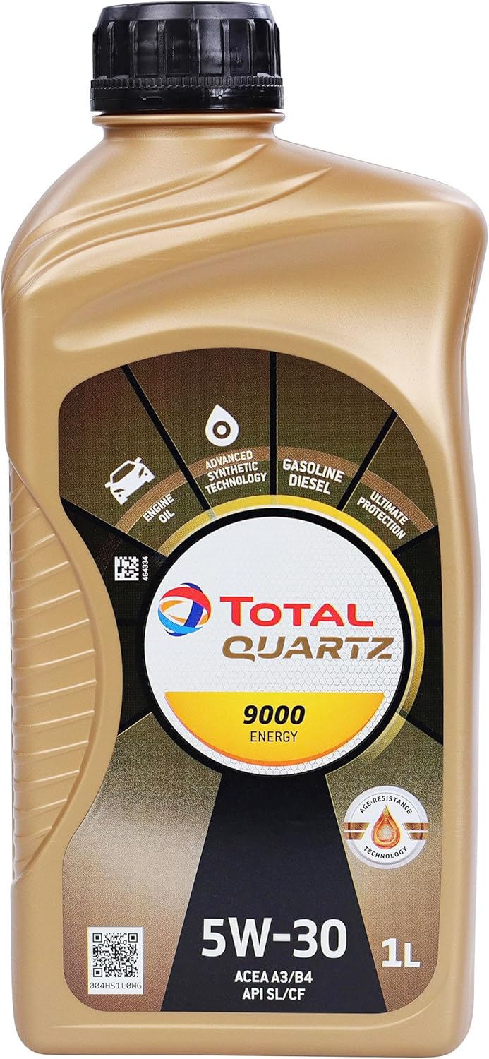 Quartz 9000 Energy 5W-30 Motor Oil - Low Phosphorus Motor Oil for Gasoline and Diesel Engines - Long Term Protection Premium Full Synthetic Motor Oils - Case Pack 3 x 5 Liters