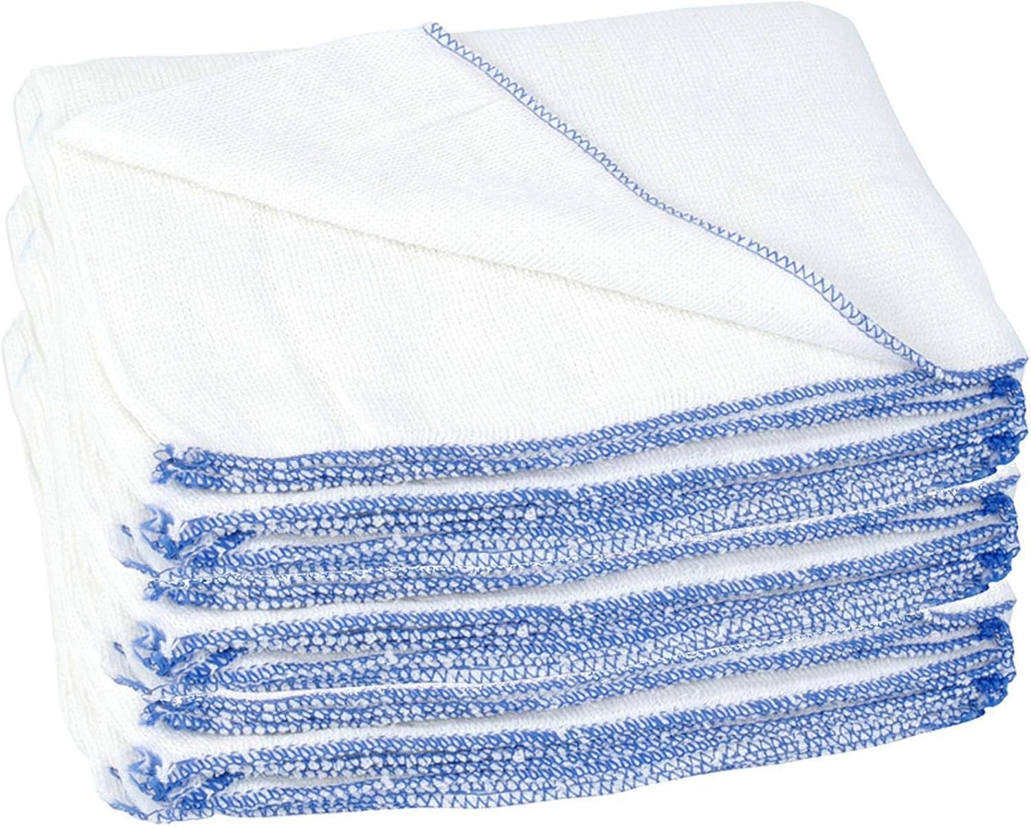 Adore Home 12 x Large Dish Cloths Traditional Kitchen Cleaning Dish Washing Up Absorbent Reusable Jumbo White Dishcloth