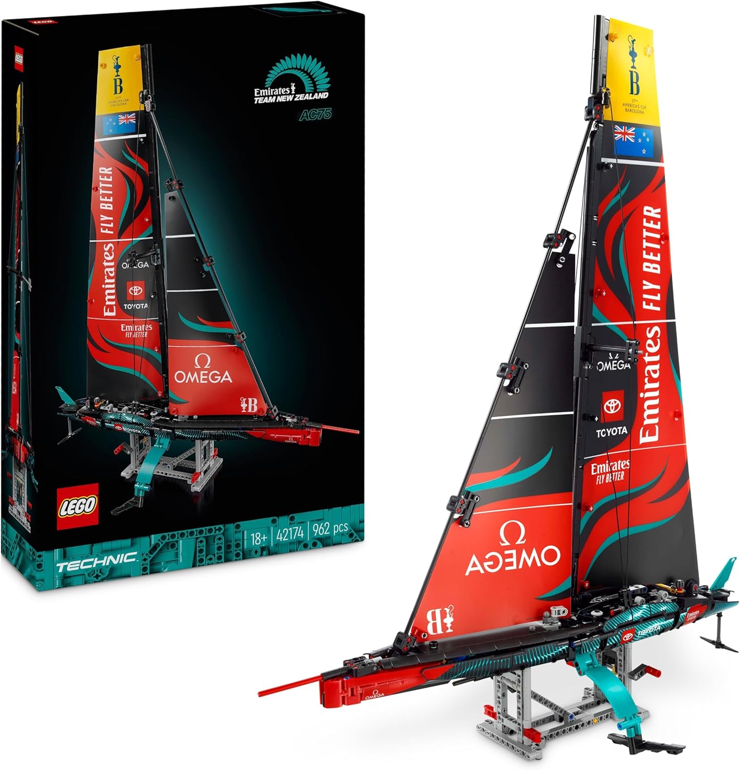 LEGO Technic Emirates Team New Zealand AC75 Yacht Building Set, Sailing Boat Model Kit for Adults to Build, Great for Home or Office Decor, Gift for Men, Women, Him or Her 42174