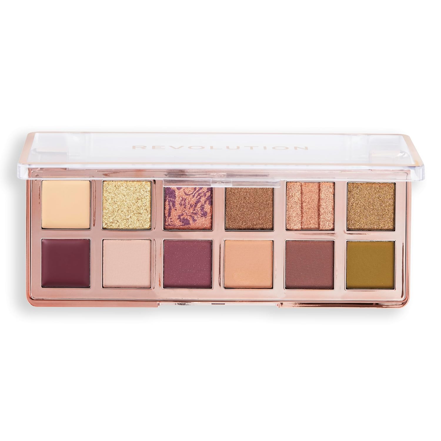 Revolution Beauty, The Eternal Icon Eyeshadow Palette, 12 Ultra-Pigmented Matte & Shimmer Finishes & Shades, Long-Lasting & Blendable, Vegan & Cruelty-Free, 3.53 oz