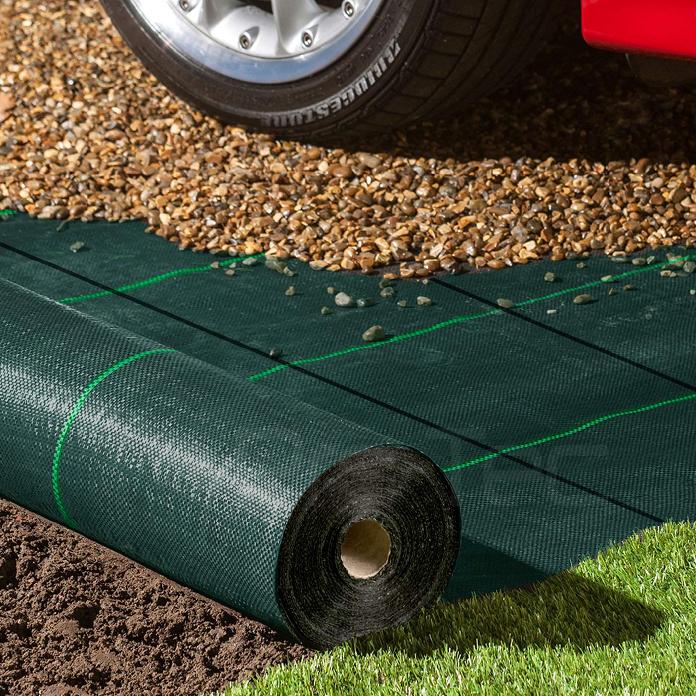 Pro-Tec 130gsm Commercial Grade SUPER Heavy Duty Weed Control Membrane Garden Weed Barrier Fabric Ground Cover Landscaping Gravel Driveways Paths Decking Turf Underlay Green Woven Sheet 2m x 5m