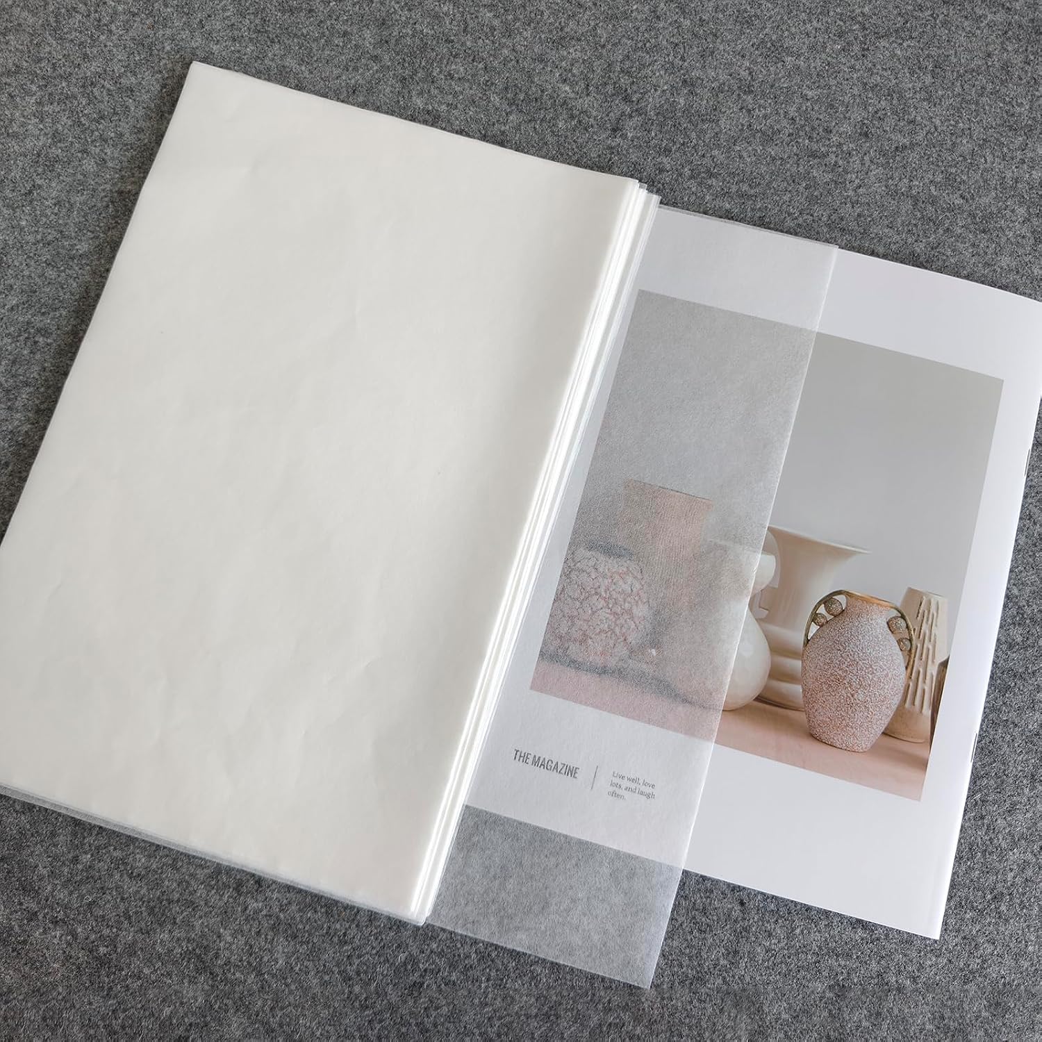 100 Sheets Bamboo Pulp Rice Paper, Wet-Strength Tissue Paper (White)