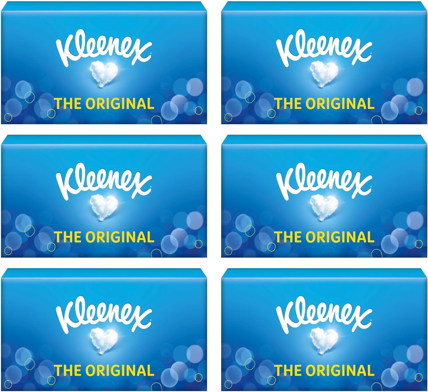 Kleenex Original Facial Tissues – 6 Standard Tissue Boxes