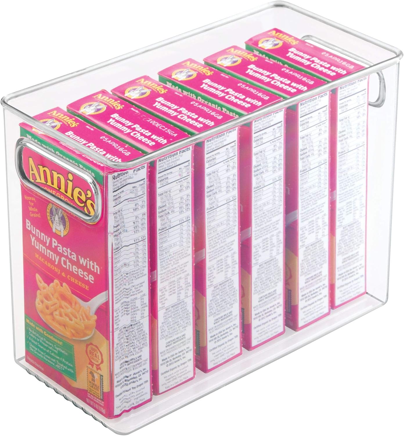 iDesign Pantry Bin with Handles - Storage Bin for Cabinets, Fridge, or Freezer - Clear - Made in USA