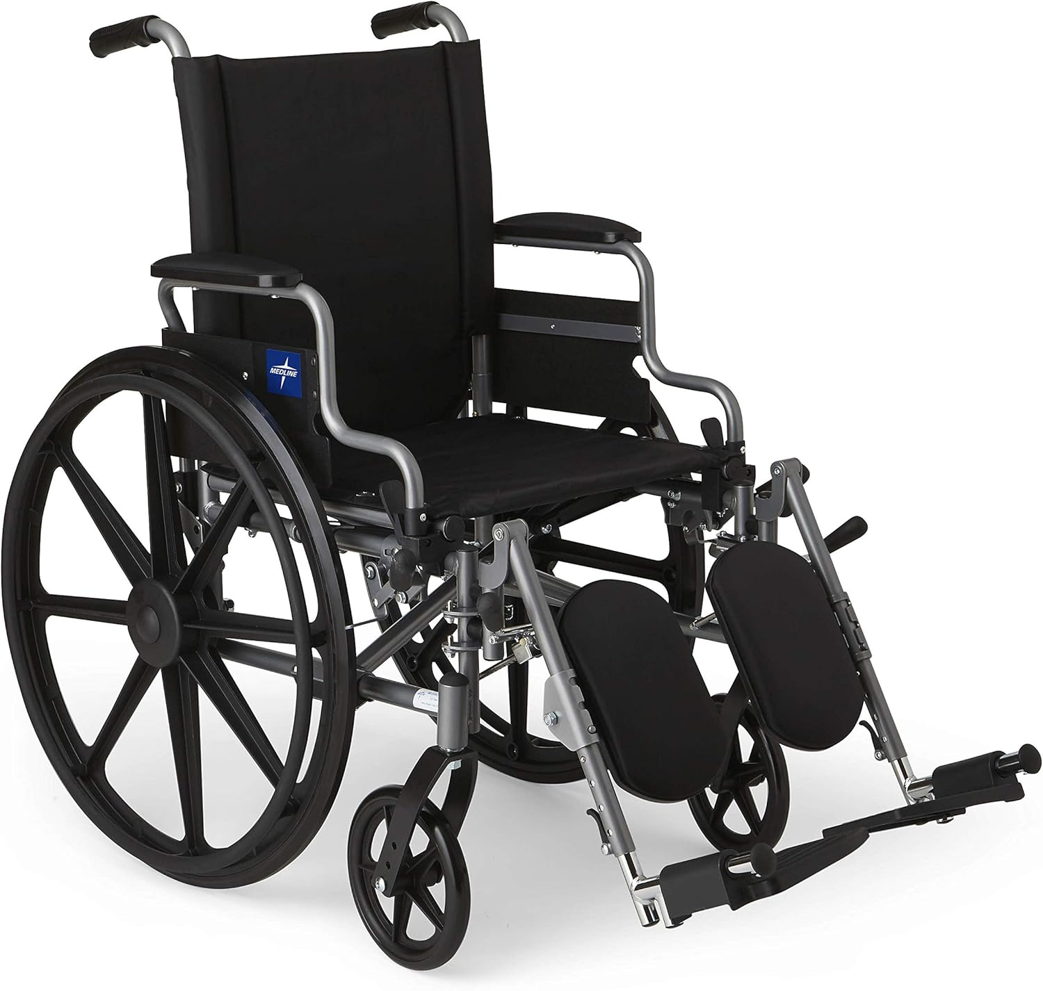 Medline Lightweight Wheelchair for Adults With Swing-Back, Desk-Length Arms, Elevating Leg Rests; 18W" x 16"D Seat