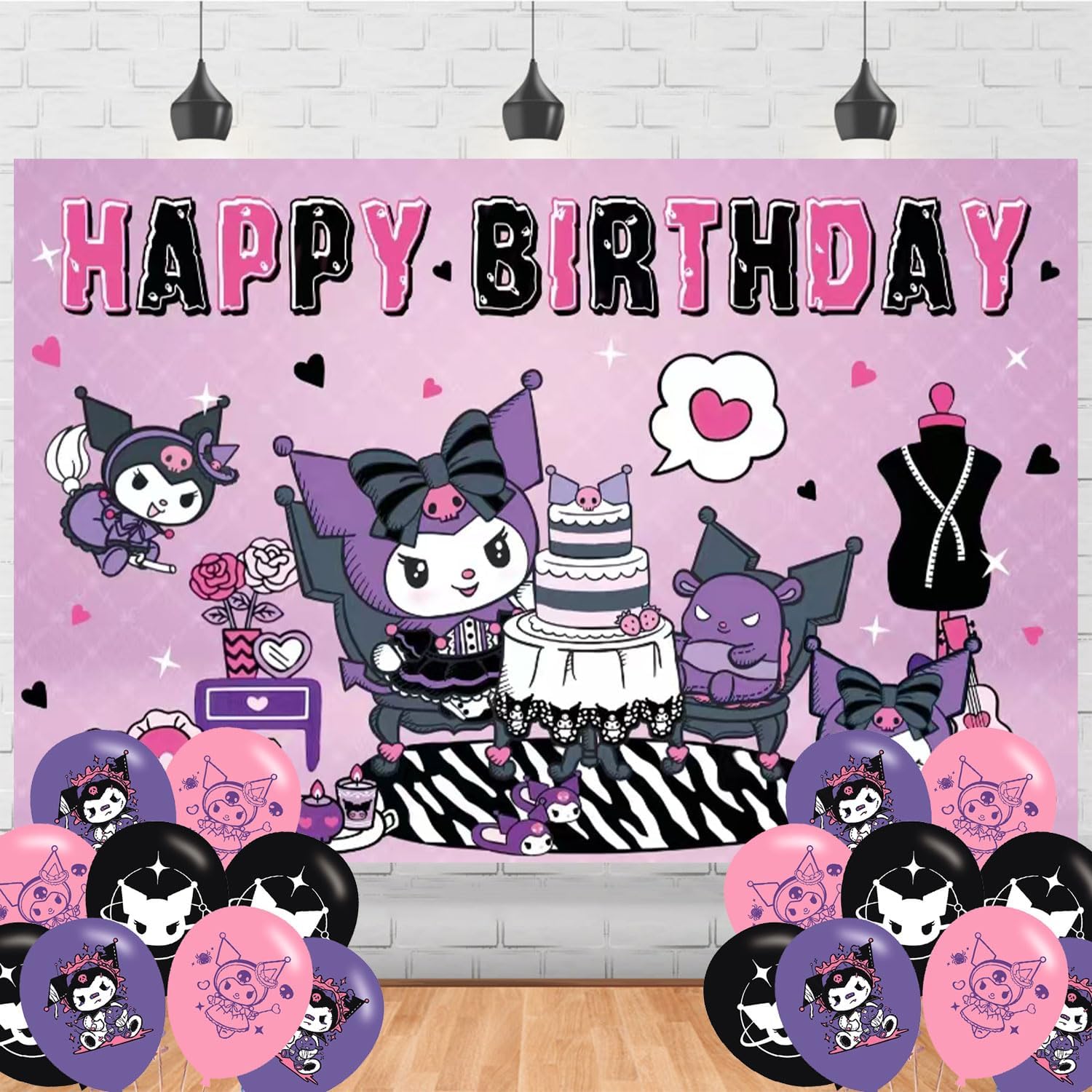 Anime Birthday Party Backdrop, Birthday Party Decoration,Themed Happy Birthday Banner Shoot Photo Backgrounds Props for Boys and Girls Party 5x3ft