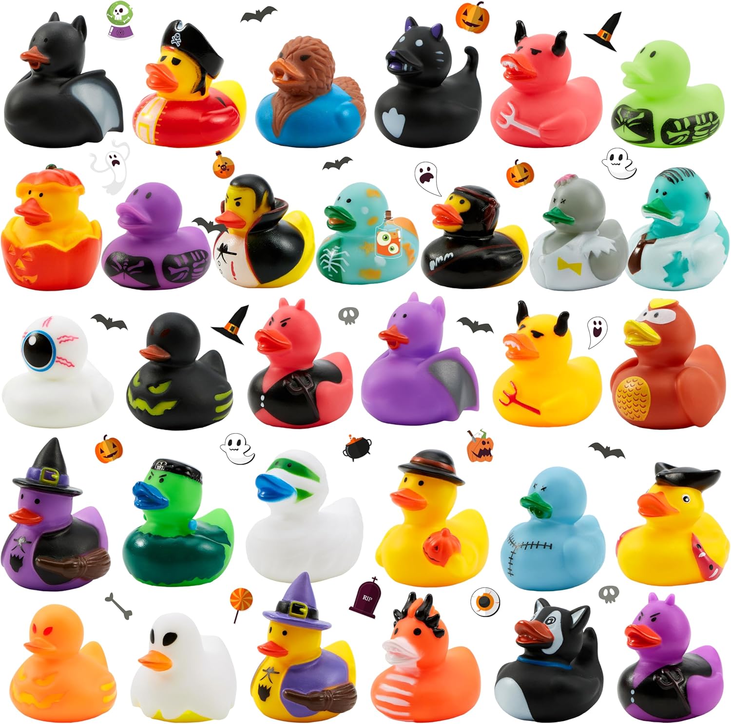 JOYIN Halloween Rubber Duck Surprise Toy Set, Holiday CountDown to Halloween, Advent Calendar Toys for Kids Party Favor Supply, Trick or Treating