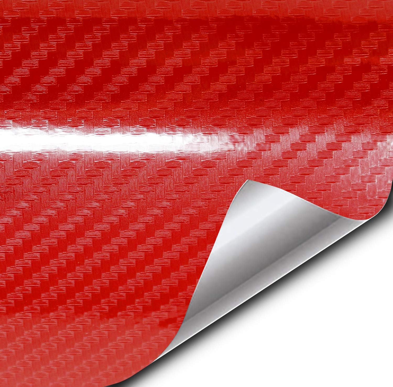 VVIVID Epoxy High Gloss Carbon Vinyl Automotive Wrap Film DIY Easy to Install No Mess (1ft x 5ft, Red)