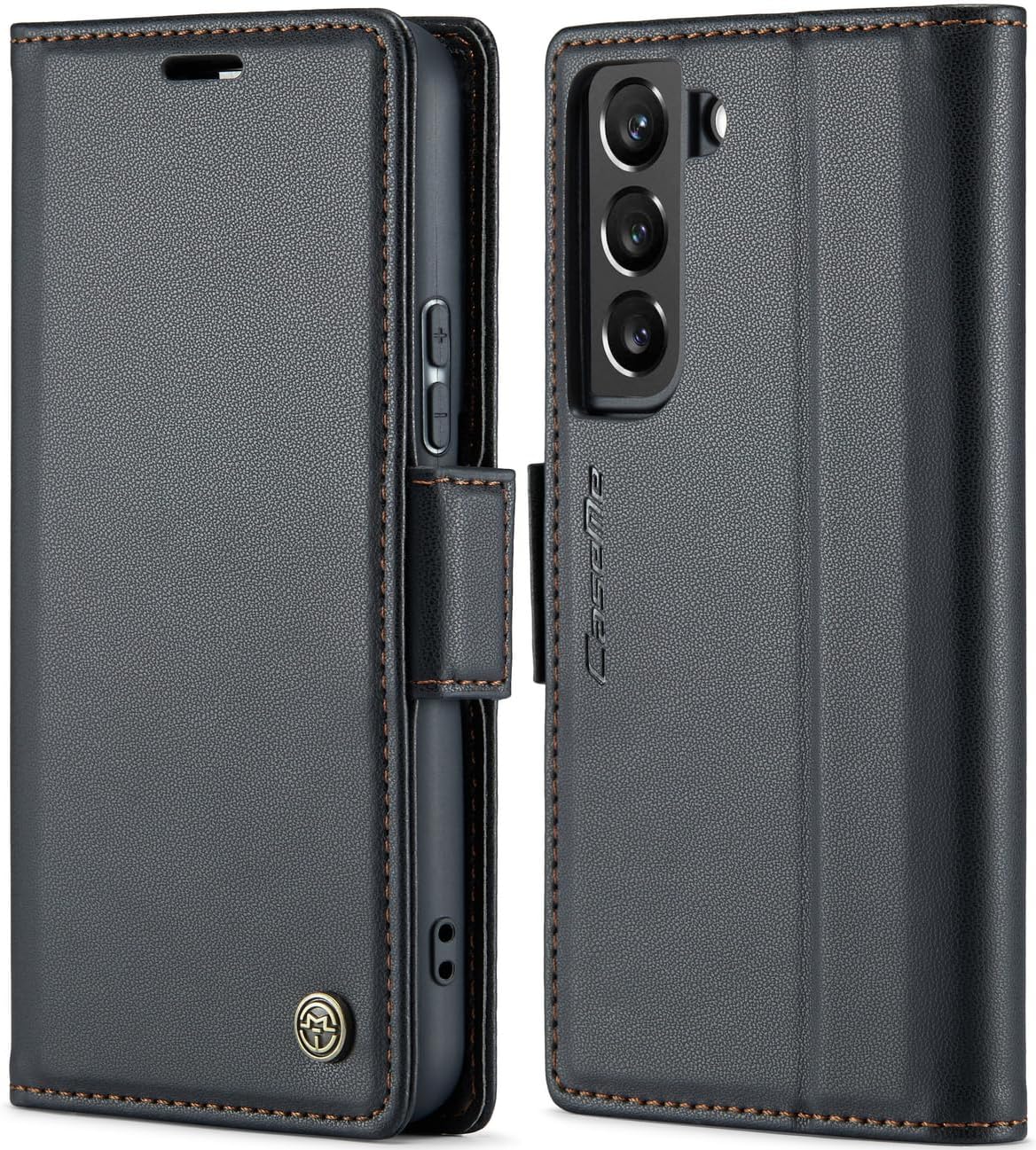 SINIANL for Samsung Galaxy S22 Wallet Case with RFID Blocking, Galaxy S22 Case Wallet for Men Women Card Holder Magnetic Clasp Kickstand Leather Book Folio Case for Galaxy S22 Black