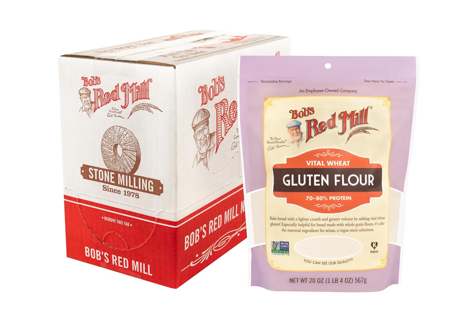 Bob's Red Mill Vital Wheat Gluten Flour, 20oz (Pack of 1) - Vegan, Keto Friendly, Kosher