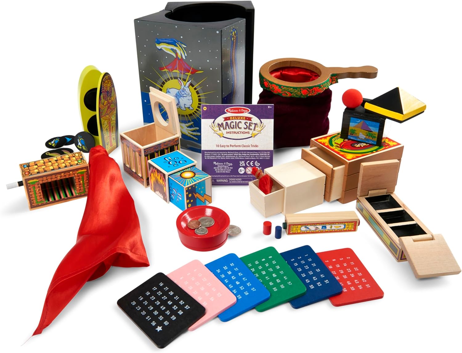 Melissa & Doug Deluxe Solid-Wood Magic Set With 10 Classic Tricks Magician Props Magic Set for Kids Ages 8+