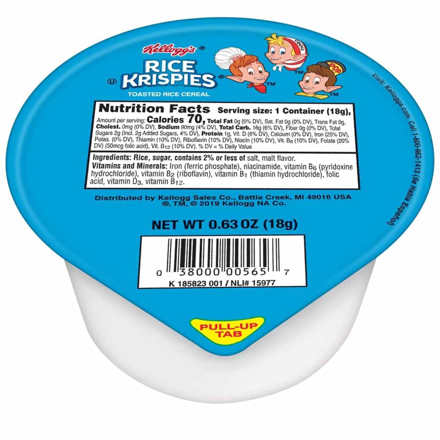Rice Krispies Kellogg's Breakfast Cereal Bowls, Original, (96 Count) 60.48 Ounce