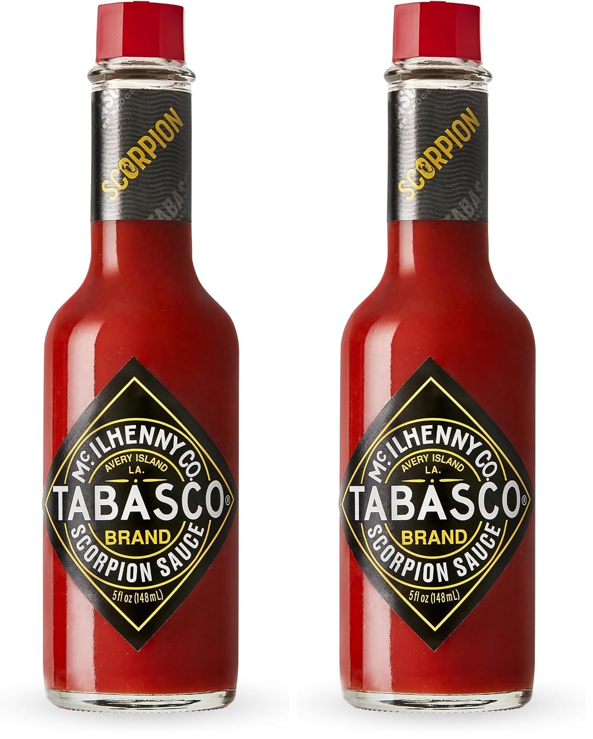 TABASCO Brand Scorpion Sauce, Fiery & Intense Hot Sauce, Glass Bottle, Bold & Hot, Scorpion Pepper, Guava, & Pineapple Blend, Great on Tacos & More, 5 Fl Oz (Pack of 2)