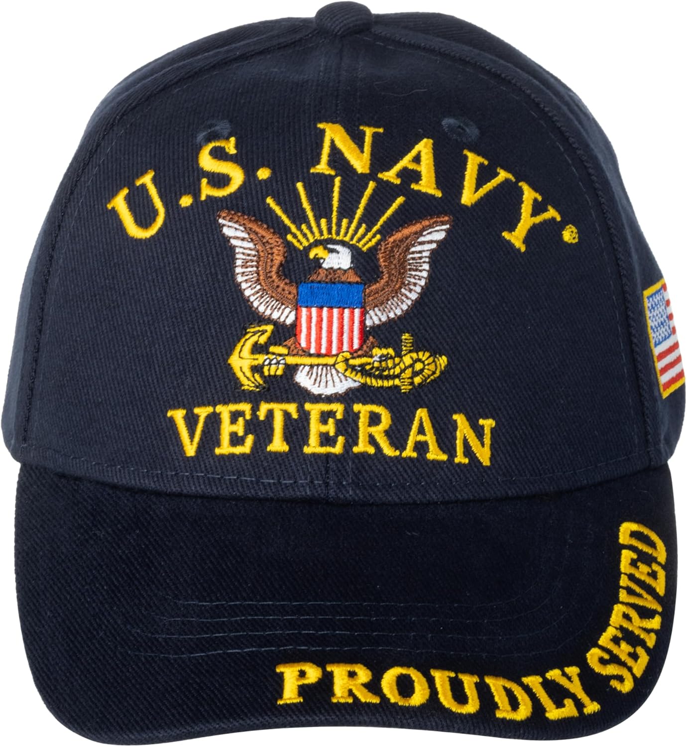 United States Navy Veteran Proudly Served Blue Hat Cap USN