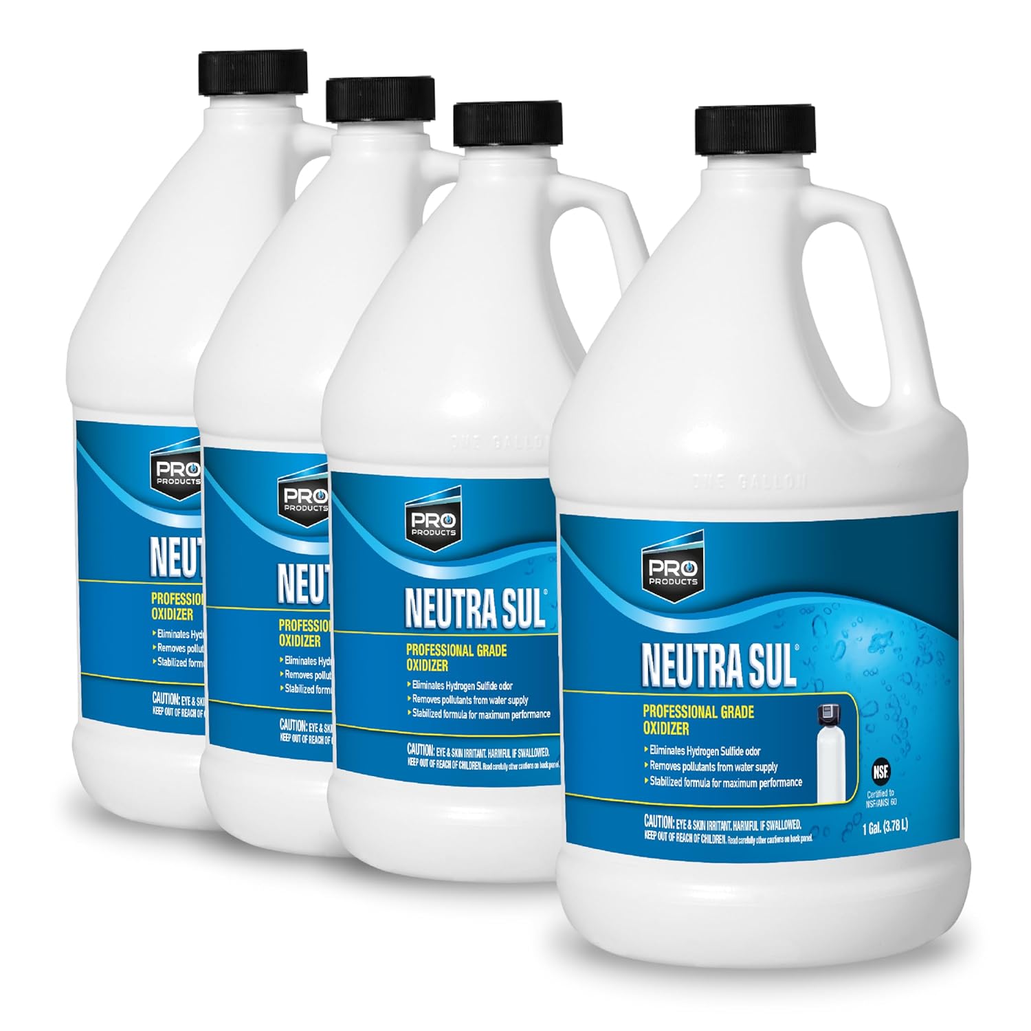 Pro Products Neutra Sul Professional Grade Oxidizer, Helps Eliminate Odor and Impurities for Water Purification, 1 Gallon Bottle, 4-Pack