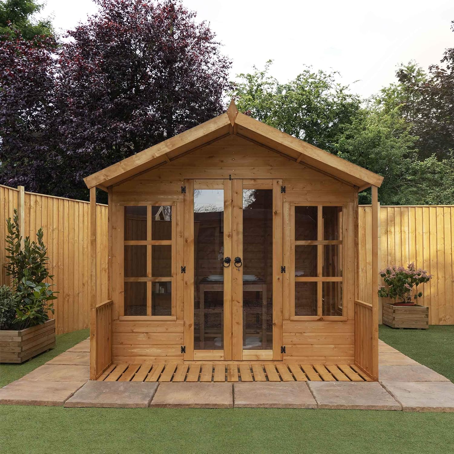 Premium T&G Summerhouse with 3 Doors Size: 227 cm H x 244 cm W x 252 cm D
