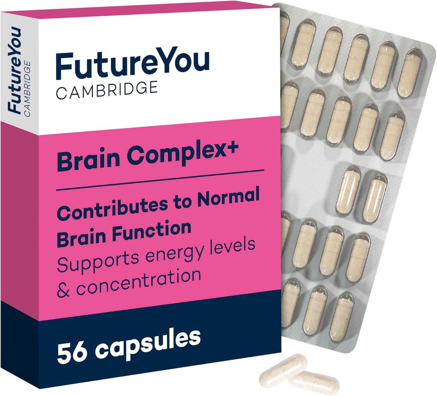 Brain Complex+ Capsules – Brain Supplement with Phosphatidylserine, B Vitamins & Ginkgo Biloba – 28 Day Supply – Brain Energy, Health & Cognition Supplements by FutureYou Cambridge