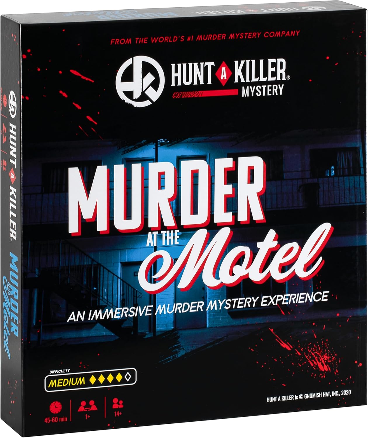 Hunt A Killer Mystery MURDER AT THE MOTEL An Immersive Murder Mystery Game Use the realistic evidence and documents to catch the killer. 1 to 5 players age 14+, Black