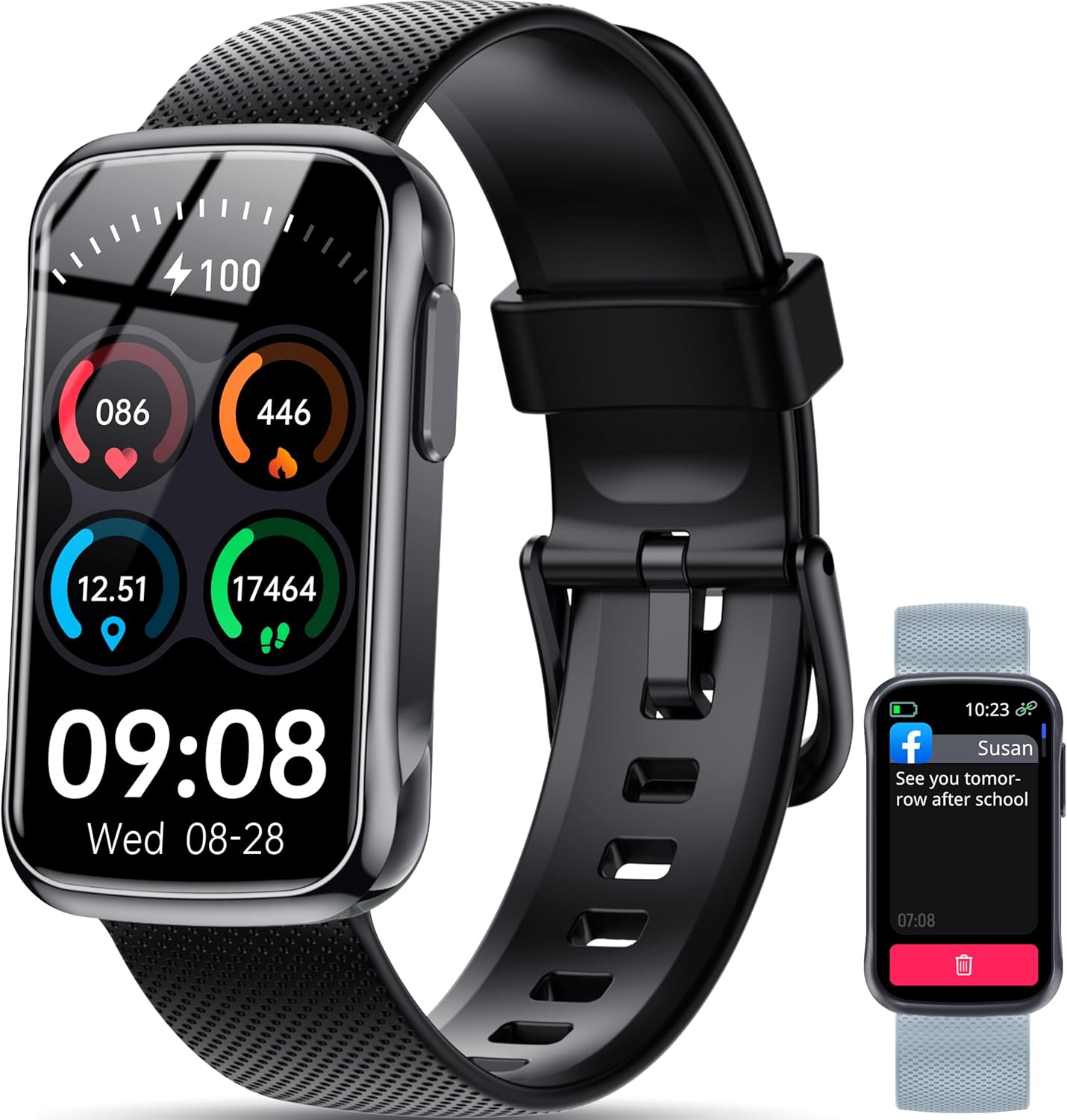 OUKITEL Smart Watch for Men Women with 24 Sport Modes, Fitness Tracker 1.47" Smartwatch with Heart Rate/SpO2/Sleep Monitor, Step Counter Activity Pedometer with IP68 Waterproof for iOS Android