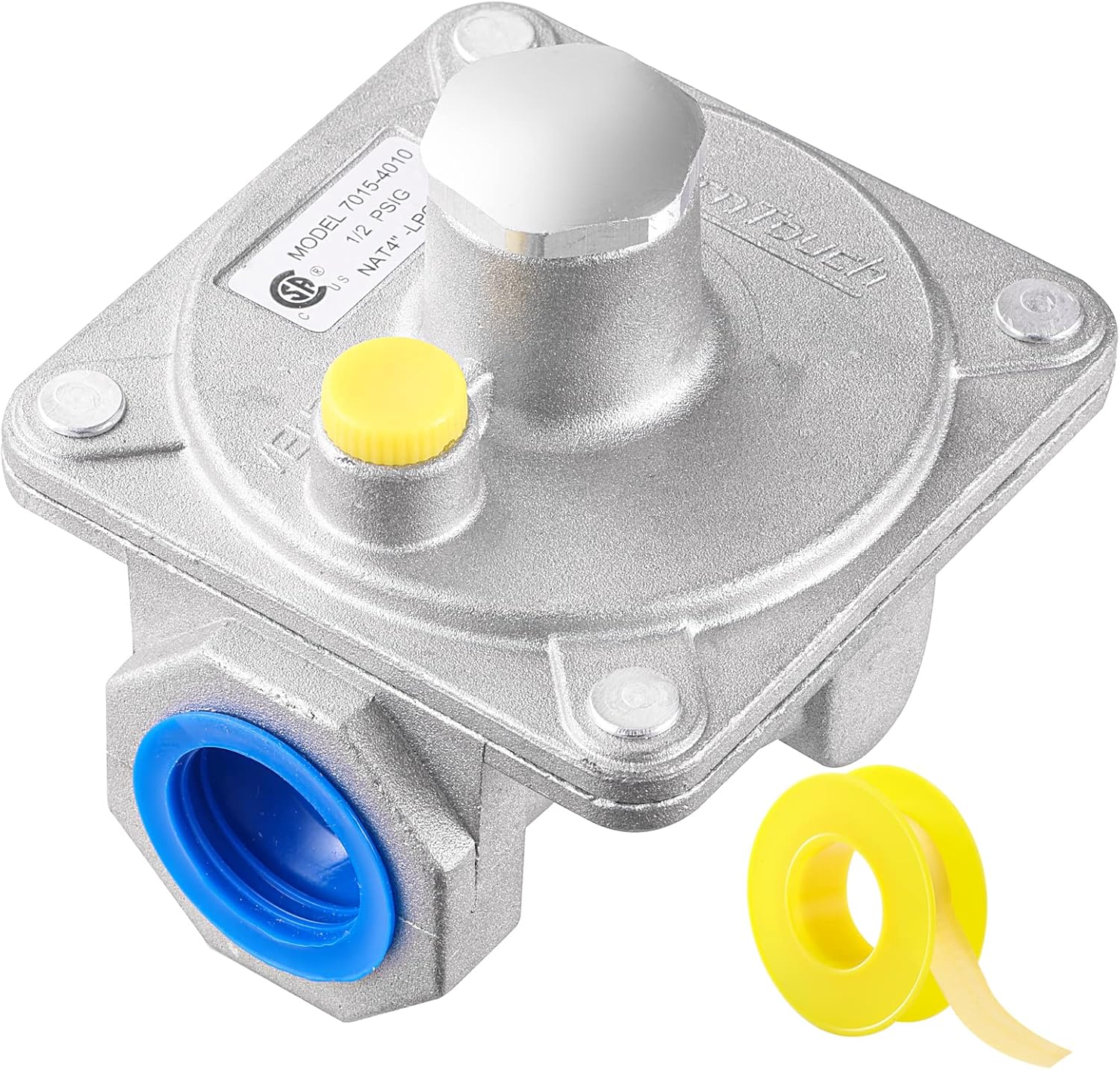 Natural Gas Pressure Regulator 3/4" FNPT, Gas Propane Pressure Regulator with 1/2 PSIG Inlet Pressure and 4"-10" WC Outlet, for LPG/NG Grill Regulator