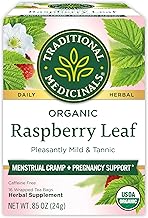 Traditional Medicinals Tea, Organic Raspberry Leaf, Eases Menstrual Cramps, Supports a Healthy Pregnancy, 16 Tea Bags