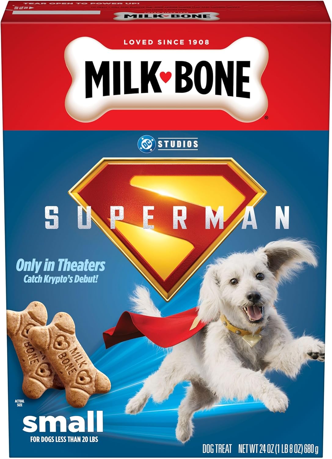 Milk-Bone Original Dog Biscuits, Small Dog Treats, Limited-Edition Superman Movie Box, 24 Oz